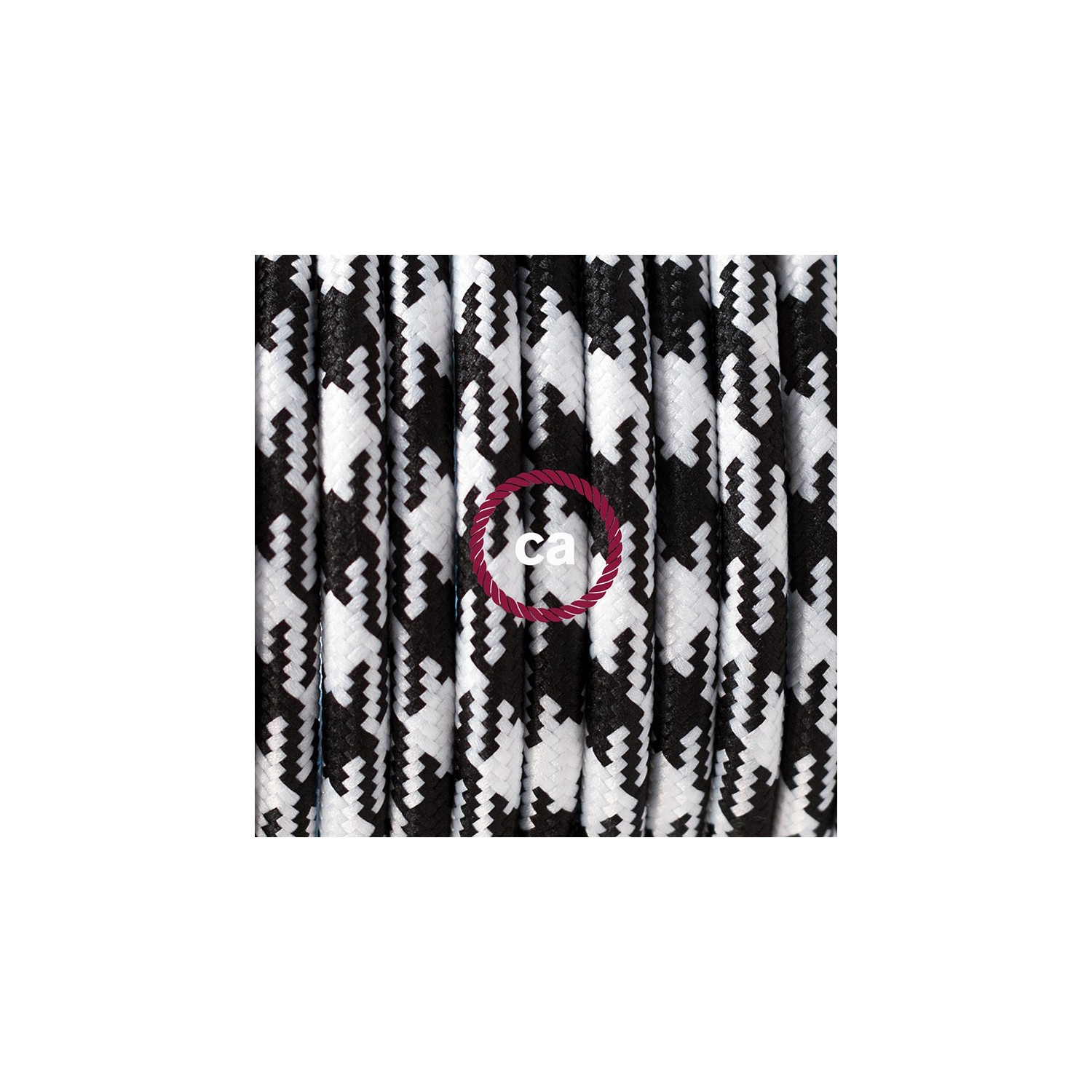 Zuleitung für Tischleuchten RP04 Bifarbig Weiß Schwarz Seideneffekt 1,80 m. Wählen Sie aus drei Farben bei Schalter und Stecke.