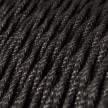 Fil Électrique Torsadé Gaine De Lin De Couleur Naturel Anthracite TN03