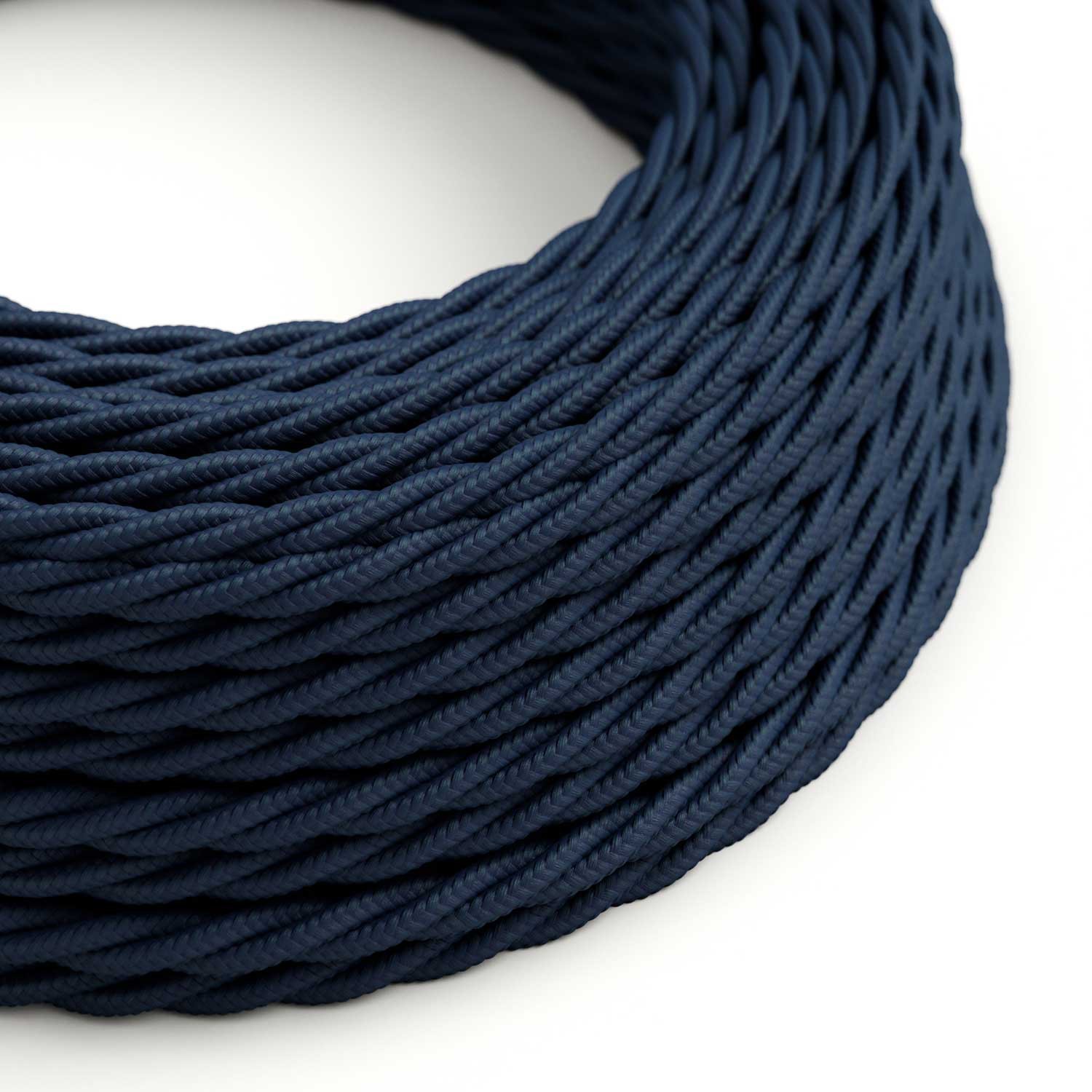 Fil Électrique Torsadé Gaine De Tissu De Couleur Bleu Marine TM20