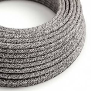 Elektrisches Kabel rund überzogen mit Baumwolle Onyx Tweed Farbe-Schwarz und Glitter-Verarbeitung RS81