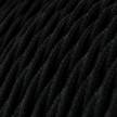 Fil Électrique Torsadé Gaine De Coton De Couleur Tissu Uni Noir TC04