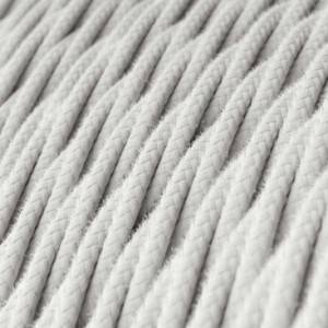 Fil Électrique Torsadé Gaine De Coton De Couleur Tissu Uni Blanc TC01