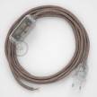 Cordon pour lampe, câble RD61 Losange Vieux Rose 1,80 m. Choisissez la couleur de la fiche et de l'interrupteur!