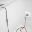 Cordon pour lampe, câble RD61 Losange Vieux Rose 1,80 m. Choisissez la couleur de la fiche et de l'interrupteur!