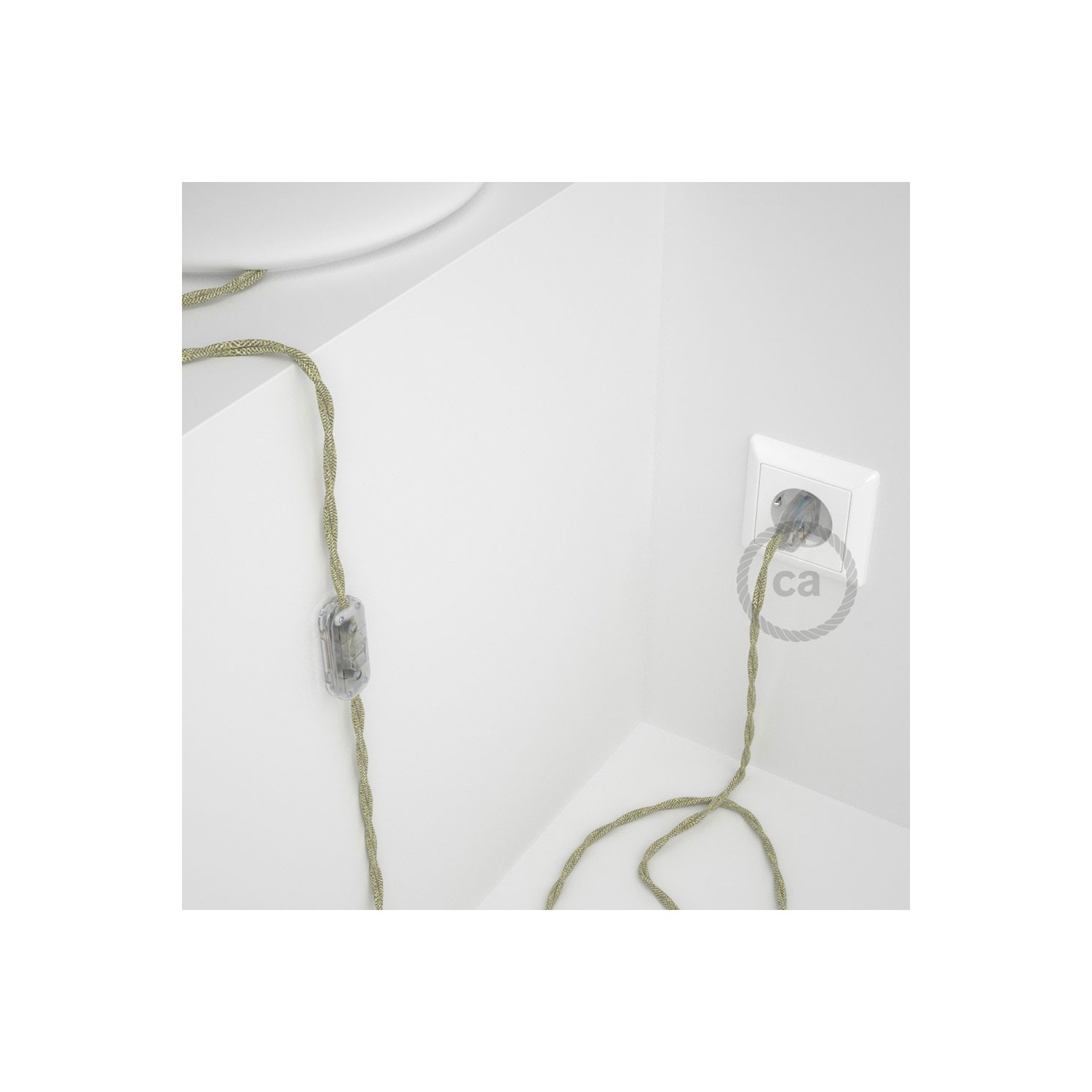 Cordon pour lampe, câble TN01 Lin Naturel Neutre 1,80 m. Choisissez la couleur de la fiche et de l'interrupteur!