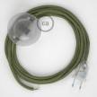 Cordon pour lampadaire, câble RD72 ZigZag Vert Thym 3 m. Choisissez la couleur de la fiche et de l'interrupteur!