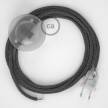 Cordon pour lampadaire, câble RS81 Coton et Lin Naturel Noir 3 m. Choisissez la couleur de la fiche et de l'interrupteur!