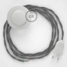 Cordon pour lampadaire, câble TN02 Lin Naturel Gris 3 m. Choisissez la couleur de la fiche et de l'interrupteur!