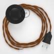 Cordon pour lampadaire, câble TM22 Effet Soie Whiskey 3 m. Choisissez la couleur de la fiche et de l'interrupteur!