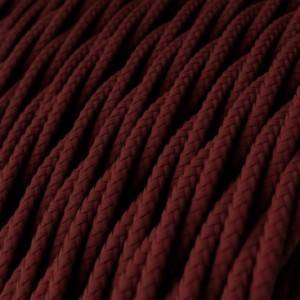 Elektrokabel geflochten überzogen mit Textil-Seideneffekt Einfarbig Bordeaux TM19
