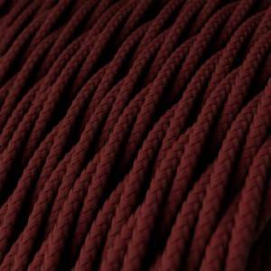 Fil Électrique Torsadé Gaine De Tissu De Couleur Effet Soie Tissu Uni Bordeaux TM19