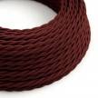 Fil Électrique Torsadé Gaine De Tissu De Couleur Effet Soie Tissu Uni Bordeaux TM19