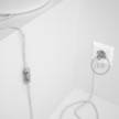 Cordon pour lampe, câble TC01 Coton Blanc 1,80 m. Choisissez la couleur de la fiche et de l'interrupteur!