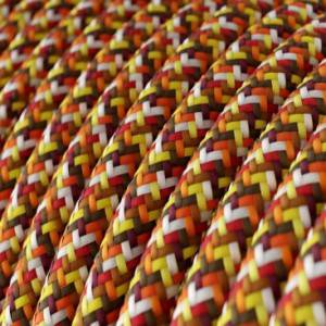Elektrokabel rund Textil ummantelt Seideneffekt RX01 Pixel Orange
