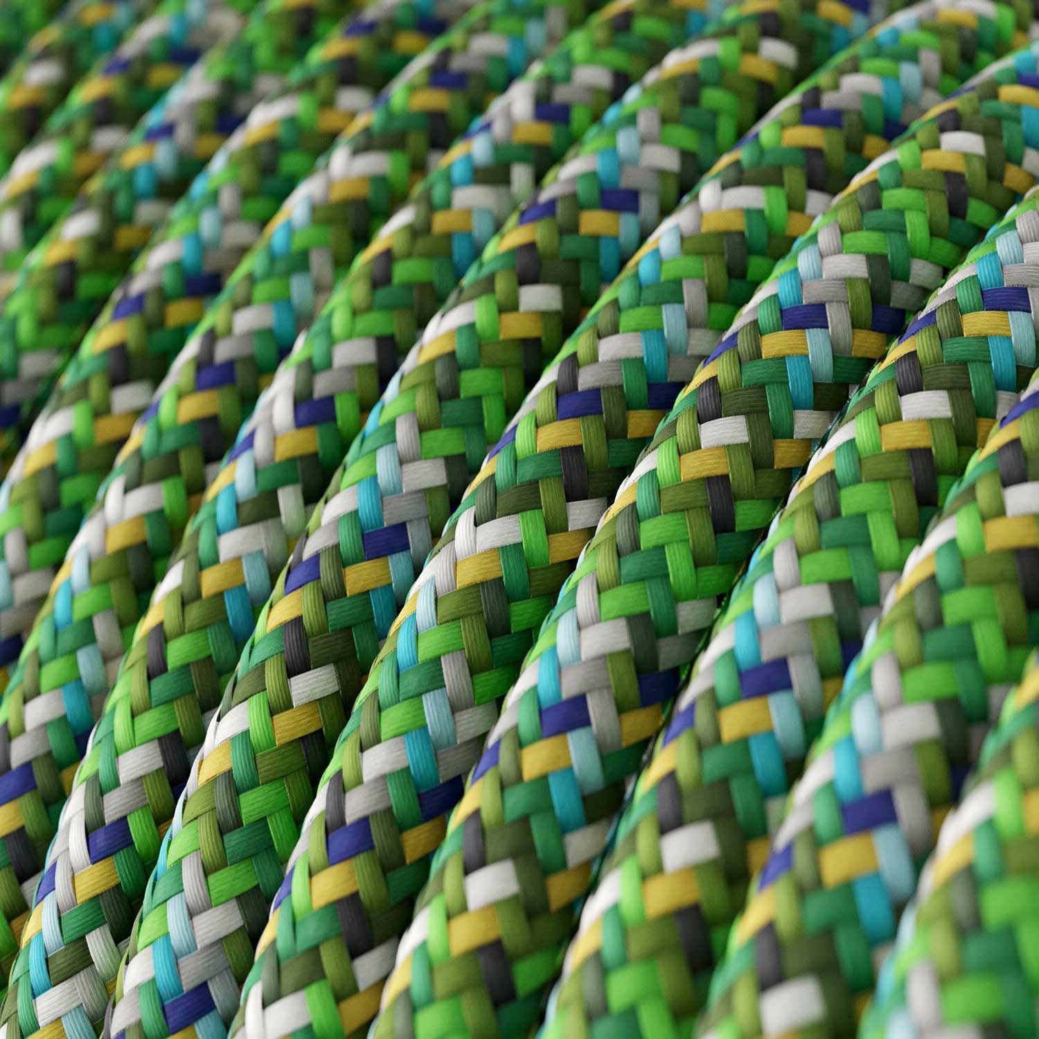 Cavo Elettrico rotondo rivestito in tessuto effetto Seta RX05 Pixel Verde
