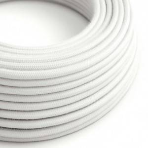 Fil Électrique Rond Gaine De Tissu De Couleur Coton Tissu Uni Blanc RC01