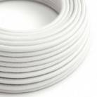 Fil Électrique Rond Gaine De Tissu De Couleur Coton Tissu Uni Blanc RC01