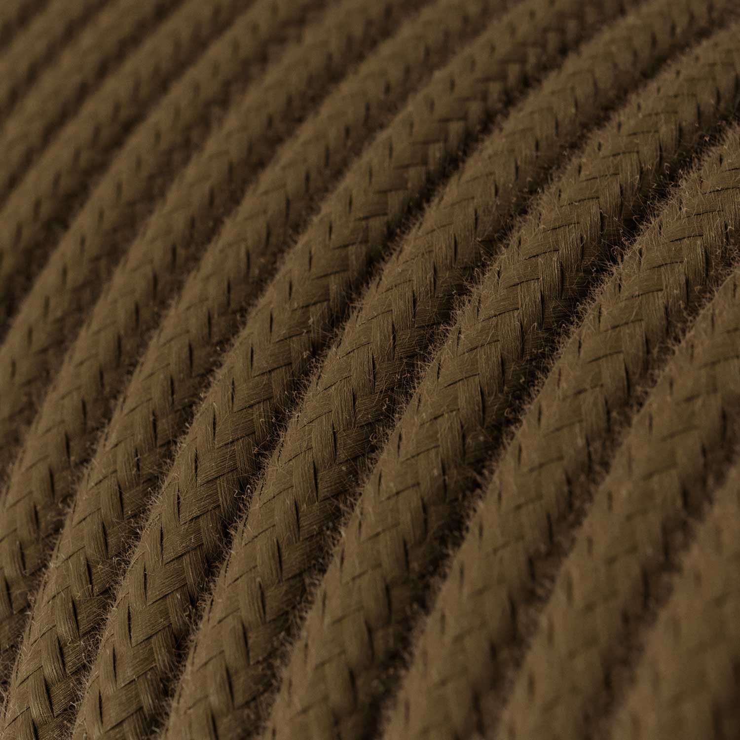 Elektrisches Kabel rund überzogen mit Baumwolle Einfarbig Braun RC13