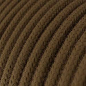 Fil Électrique Rond Gaine De Tissu De Couleur Coton Tissu Uni Marron RC13
