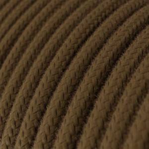 Fil Électrique Rond Gaine De Tissu De Couleur Coton Tissu Uni Marron RC13