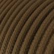 Fil Électrique Rond Gaine De Tissu De Couleur Coton Tissu Uni Marron RC13