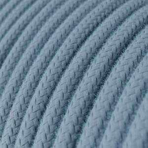 Fil Électrique Rond Gaine De Tissu De Couleur Coton Tissu Uni Océan RC53