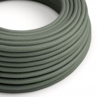 Fil Électrique Rond Gaine De Tissu De Couleur Coton Tissu Uni Vert Gris RC63