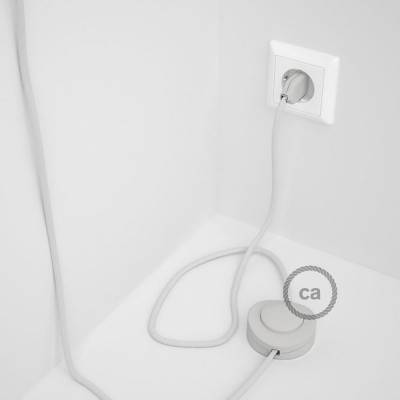Cordon pour lampadaire, câble RC01 Coton Blanc 3 m. Choisissez la couleur de la fiche et de l'interrupteur!