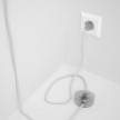 Cordon pour lampadaire, câble RC01 Coton Blanc 3 m. Choisissez la couleur de la fiche et de l'interrupteur!