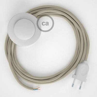 Cordon pour lampadaire, câble RC43 Coton Tourterelle 3 m. Choisissez la couleur de la fiche et de l'interrupteur!
