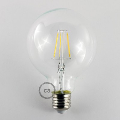 LED-Glühbirne transparent - Globo G95 Kurz Filament - 4W E27 Deko Vintage 2700K