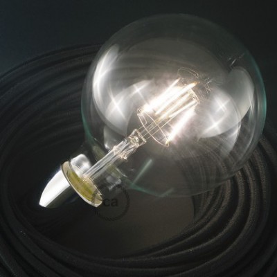 Lampadina LED Trasparente Globo G125 filamento Corto 4,5W 470Lm E27 2700K