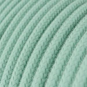 Fil Électrique Rond Gaine De Tissu De Couleur Coton Tissu Uni Lait Menthe RC34