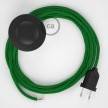 Cordon pour lampadaire, câble RL06 Effet Soie Paillettes Vert 3 m. Choisissez la couleur de la fiche et de l'interrupteur!