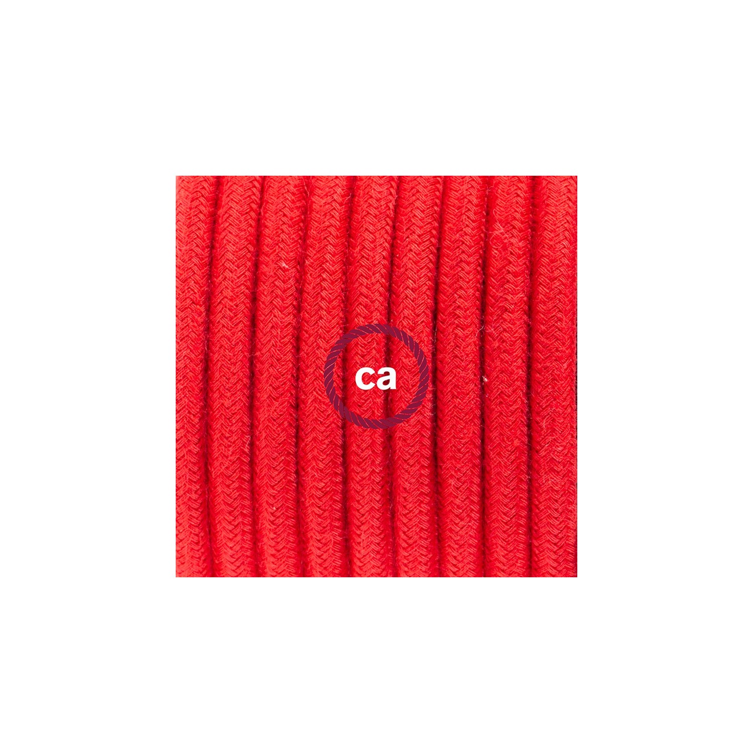 Cablaggio per lampada, cavo RC35 Cotone Rosso Fuoco 1,80 m. Scegli il colore dell'interruttore e della spina.