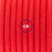 Cordon pour lampadaire, câble RC35 Coton Rouge Feu 3 m. Choisissez la couleur de la fiche et de l'interrupteur!