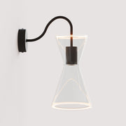 Lampada da parete Ghost Doppio cono con estensione a S - Nero