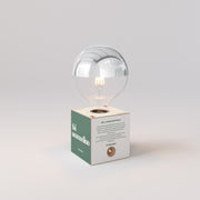 Cabless03 "Fai ammodino" con lampadina globo mezza sfera argento - Tuttapolpa