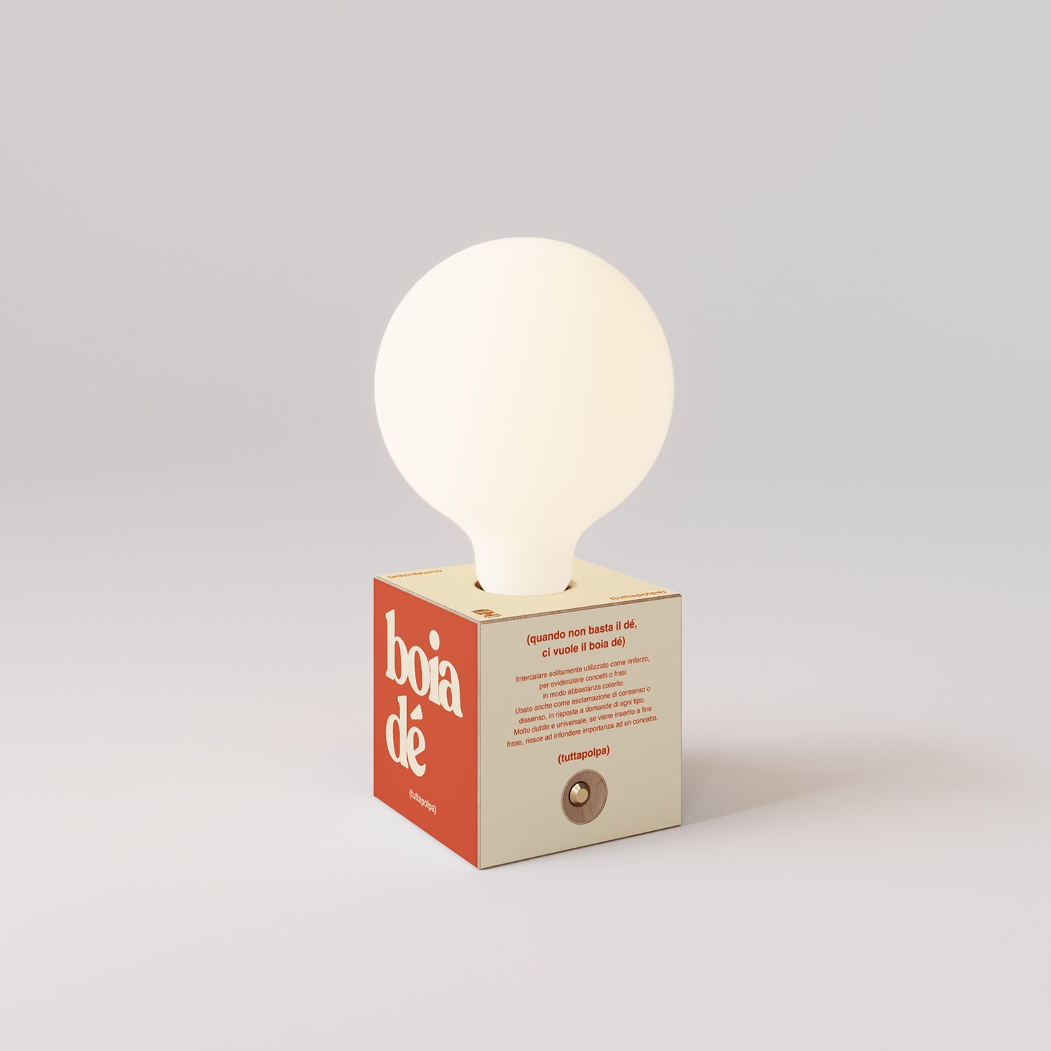 Cabless03 "Boia de" con lampadina globo effetto porcellana - Tuttapolpa