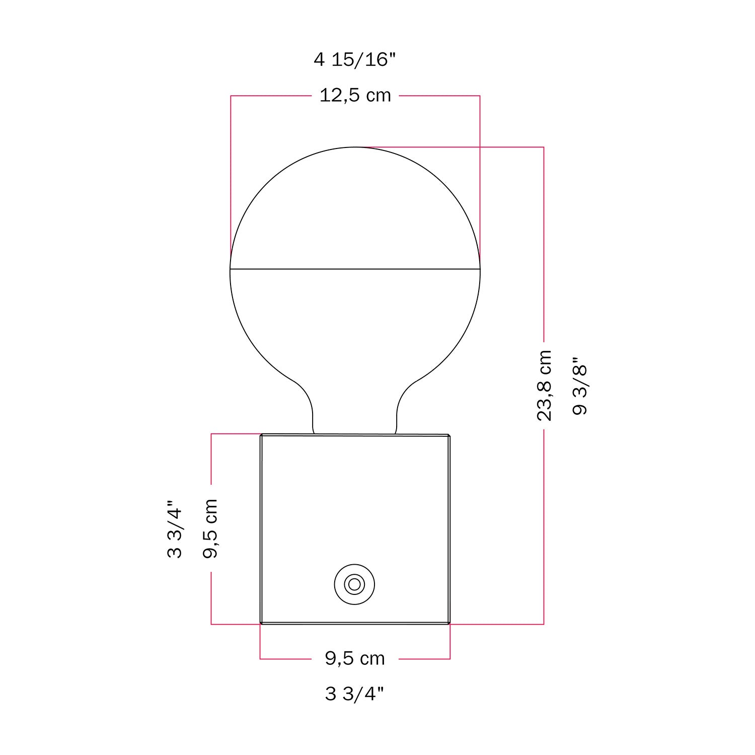 Cabless03 "Boia de" con lampadina globo mezza sfera argento - Tuttapolpa
