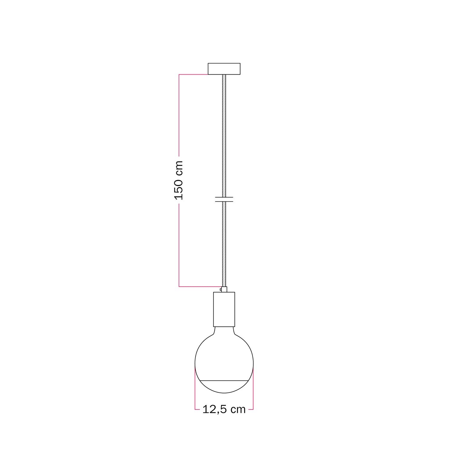 Lampada a sospensione Filotto Metallico con lampadina Lucia - Verde