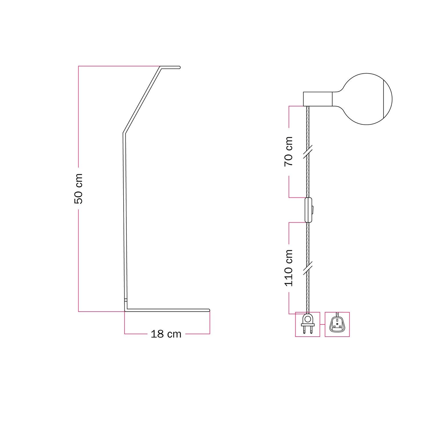 Koso Lucia - Lampada da tavolo - Rosso