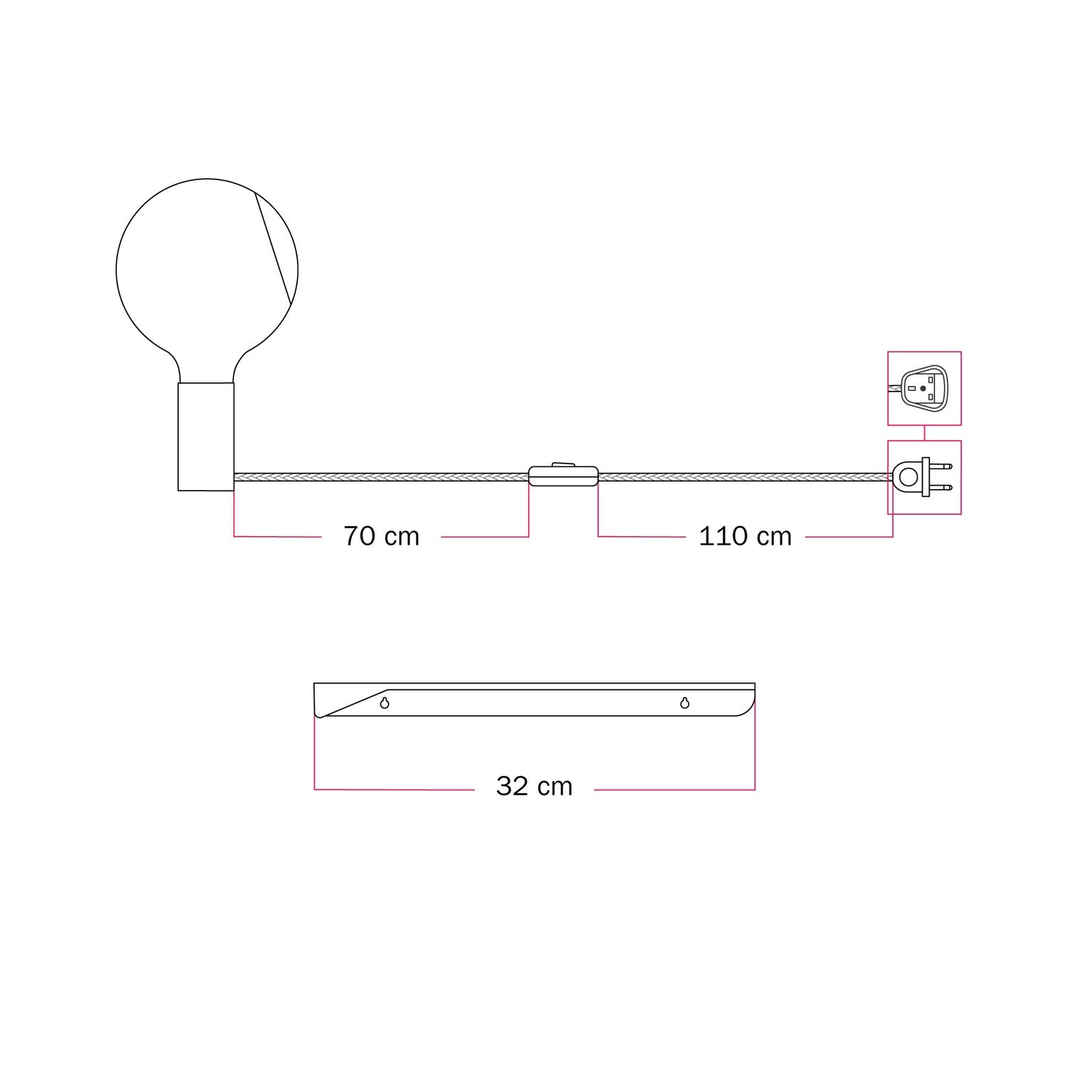 Combo Camo - Lampada con mensola - Verde