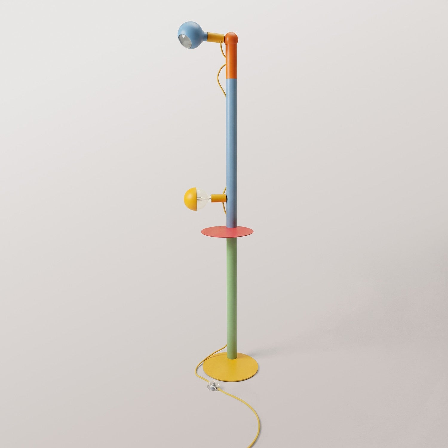 Rocco XXL - Lampada da terra multicolor con spina UK e lampadina Maria e Camo