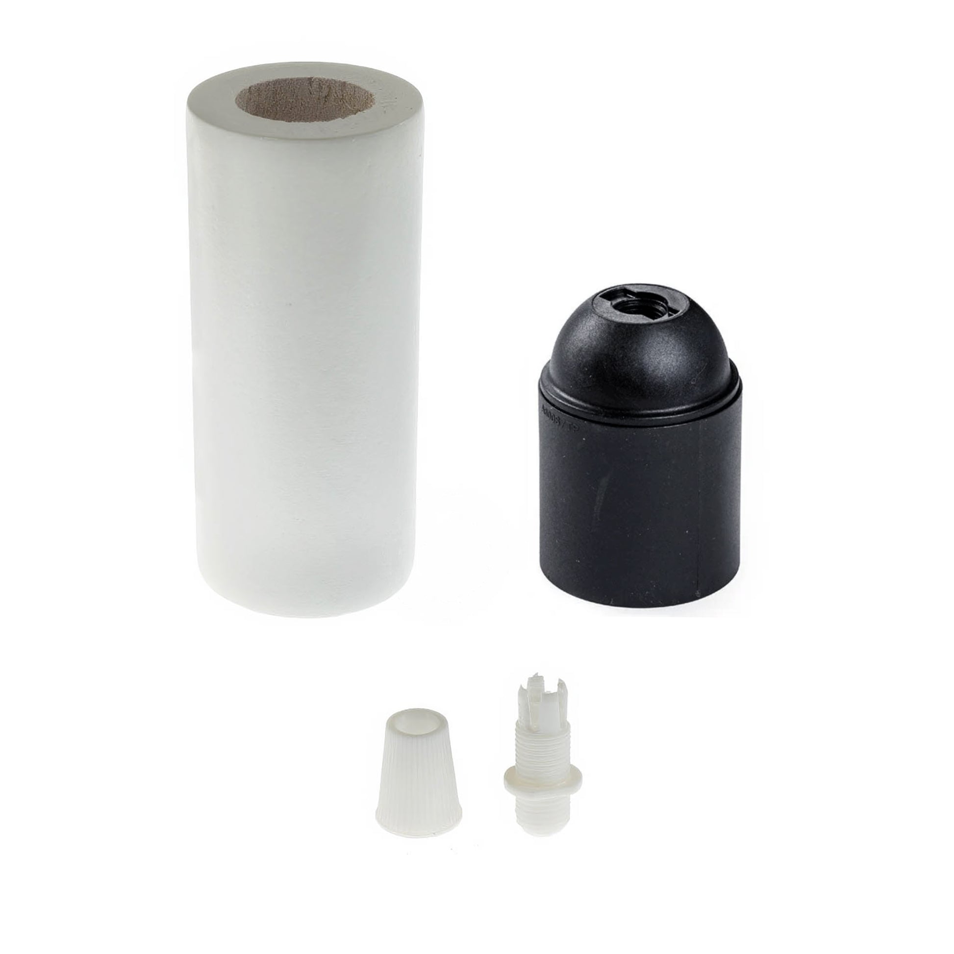 Kit portalampada E27 in legno per cordone 3XL - Bianco