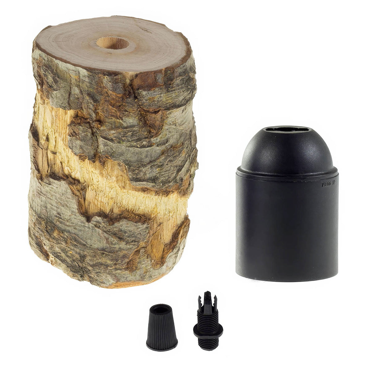 Kit portalampada E27 in corteccia versione Small - Corteccia