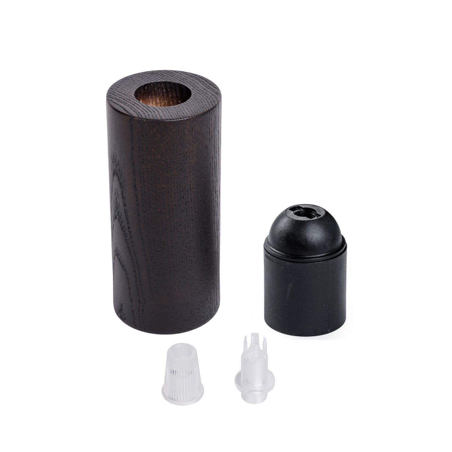 Kit portalampada E27 in legno per cordone 2XL - Effetto Wengé