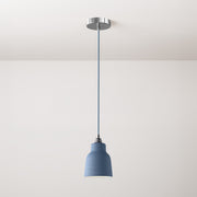 Lampada a sospensione completa di cavo tessile, paralume Vaso in ceramica e finiture in metallo - Avion striato