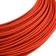 Cavo elettrico Extra Low Voltage rivestito in tessuto effetto seta Rosso RM09