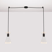 Lampada a sospensione con due cadute con Ghost Doppio cono - Nero
